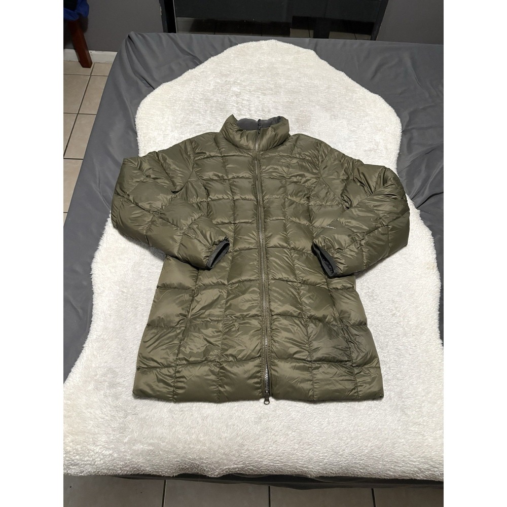 Eddie Bauer EB650 Women's Green Quilted Down Coat Jacket Size XL